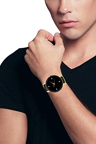 Premium Brand - Analogue Men's Watch (Black Dial Multi Colored Strap) (1.Gold)