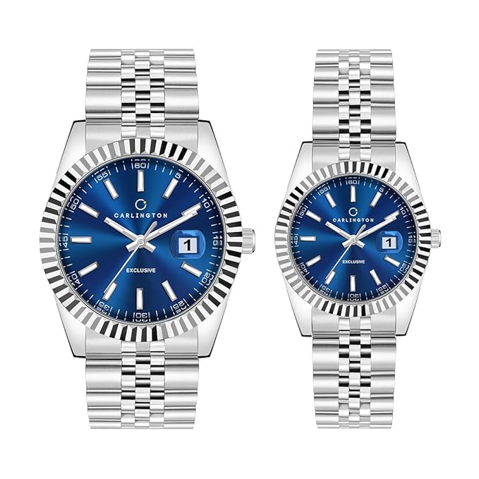 Stainles Steel Analog Watches for Couple - CT 8811 Men + 8811 Women