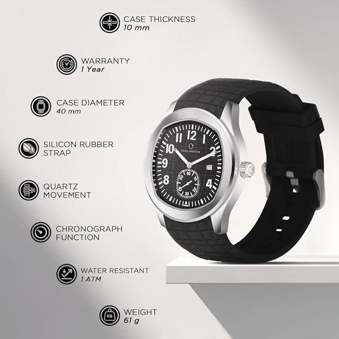 Legacy Series Analog Wrist Watches with Chronograph & PU Strap for Men - CT 9933