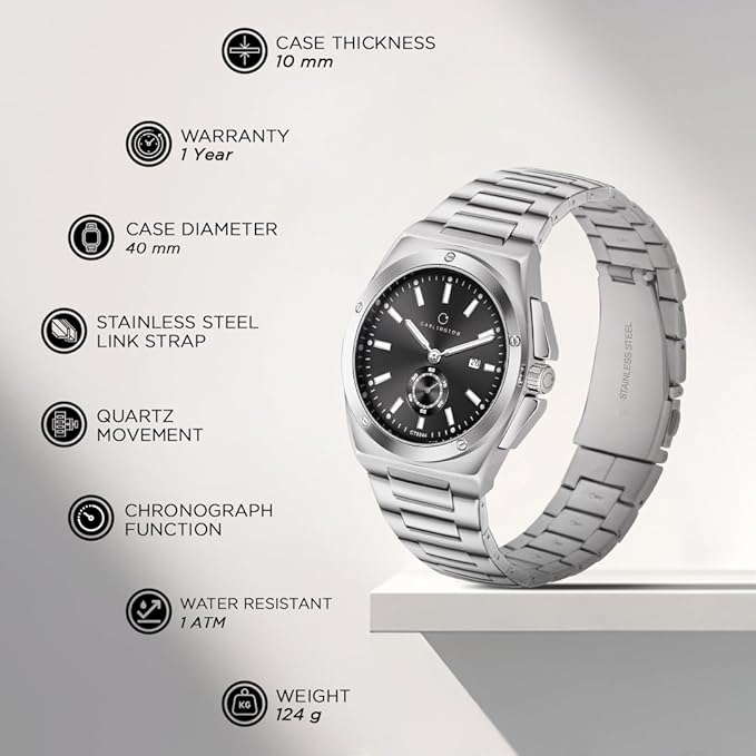 Legacy Series Analog Wrist Watches with Chronograph & Stainless Steel Strap for Men - CT 9944
