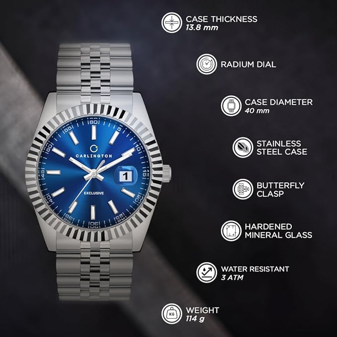 Stainles Steel Analog Watches for Couple - CT 8811 Men + 8811 Women