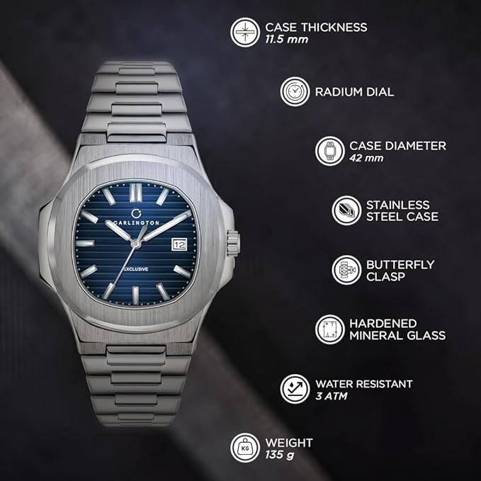 Stainless Steel Analog Wrist Watches for Men-Ct 8822