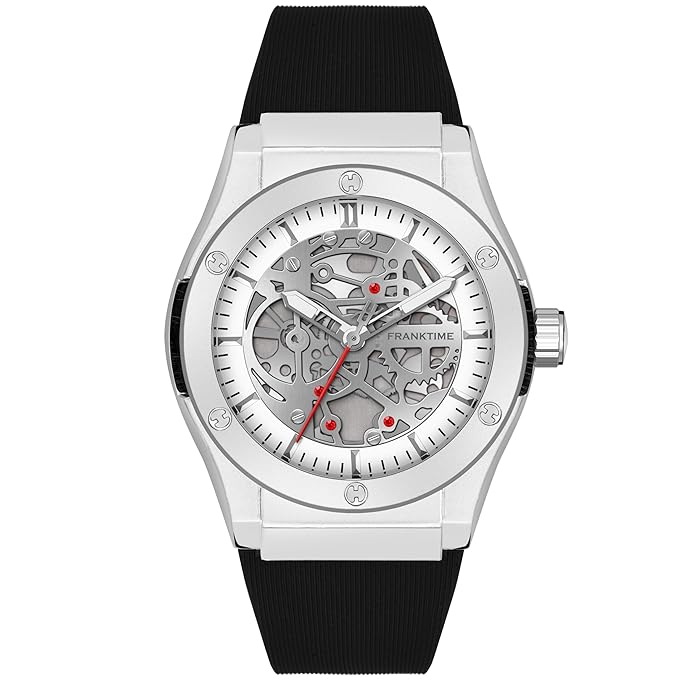 Apex Sillicone Series Wrist Watch for Men and Boys | Black Silicone Strap and Silver Round Dial Analog Watch for Men