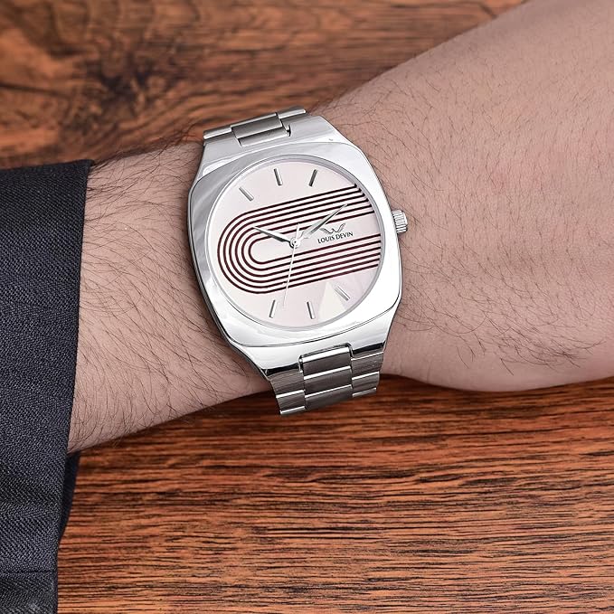 stainless Steel Chain Analog Wrist Watch for Men (Silver Dial) | LD-G073-CH-PT