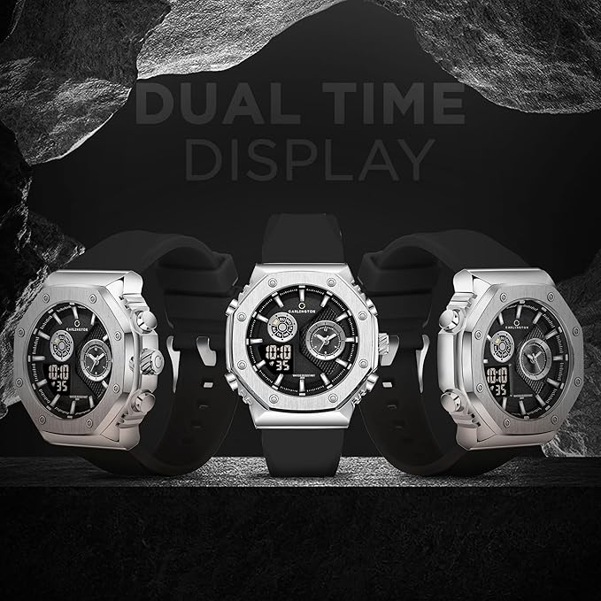 Analog-Digital Sports Watch Chronograph, Dual Time, Water-Resistant, Shock-Resistant, Back Light Display- The Perfect Watch for Men and Boys - CT7711
